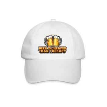 Bier ist billiger als eine Therapie - Baseballkappe - Weiß/Weiß - Vorne