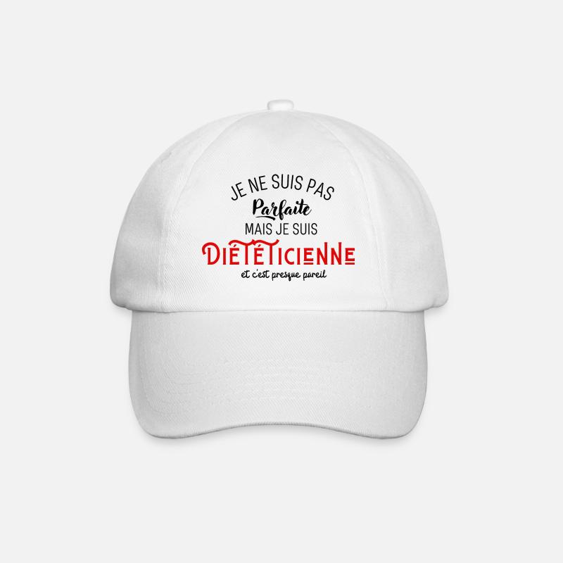 Pas parfaite mais diététicienne - Casquette classique - blanc/blanc