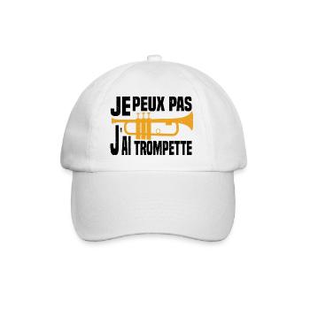 Je Peux Pas J'ai Trompette Pour Trompettiste - Casquette classique - blanc/blanc - Devant