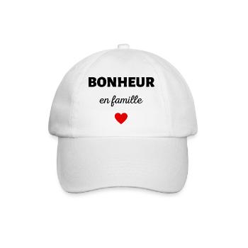 bonheur en famille - Casquette classique - blanc/blanc - Devant
