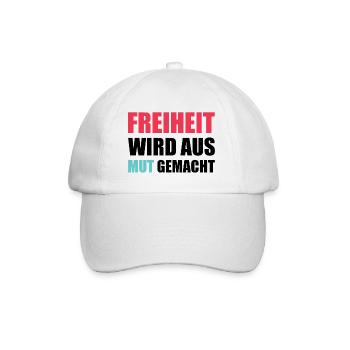 Freiheit wird aus Mut gemacht - Baseballkappe - Weiß/Weiß - Vorne