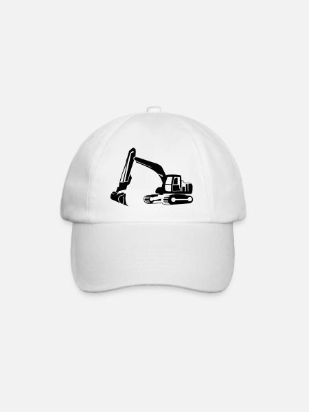 Bagger - Baseballkappe - Weiß/Weiß