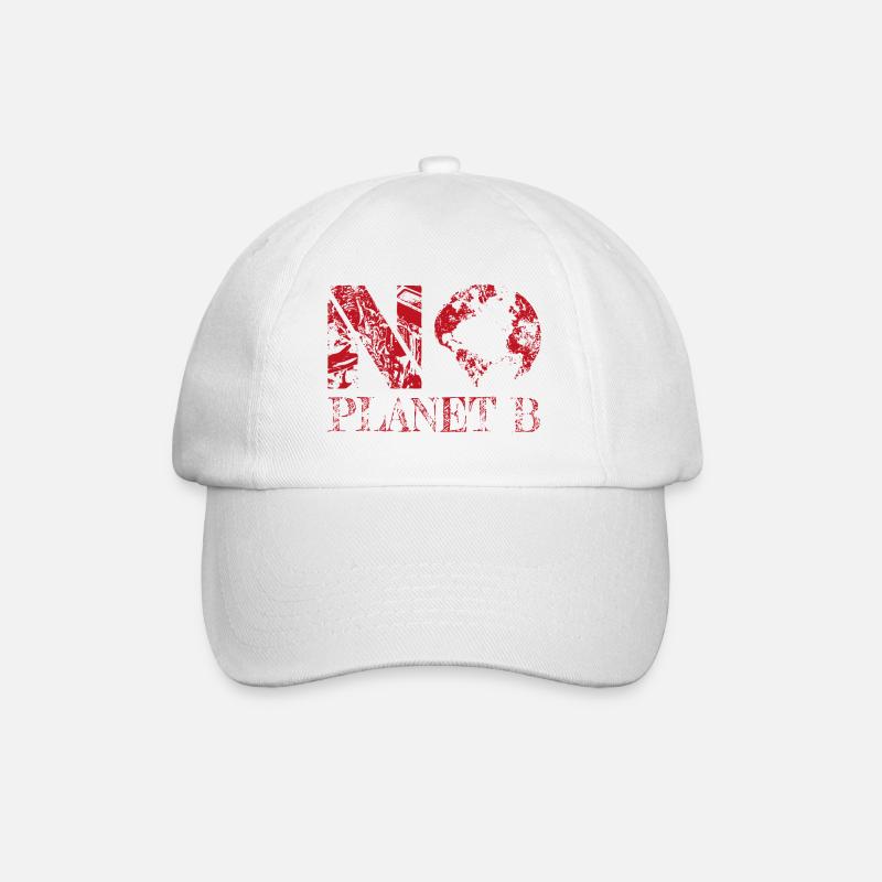 no planet B red - Baseball Cap - white/white