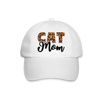 Cat Mom - Baseball Cap - white/white - Front