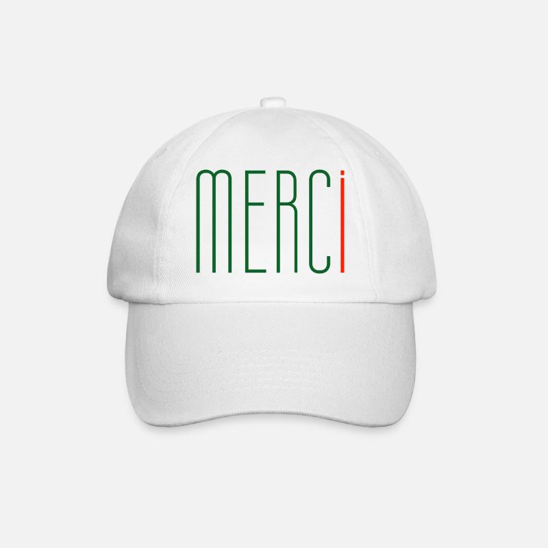 MERCi, Merci en Français - Casquette classique - blanc/blanc