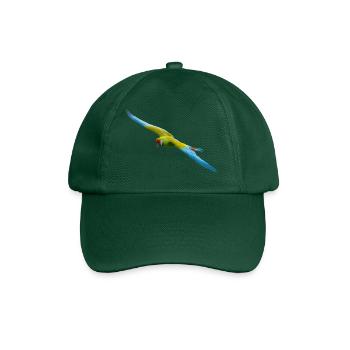 Parrot, Little Soldier's Macaw Flying, Natural - Baseball Cap - bottle green - Front