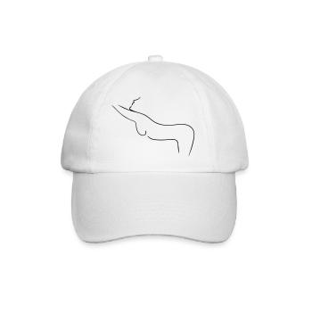 Female Body Line Art - Minimalist - Baseball Cap - white/white - Front