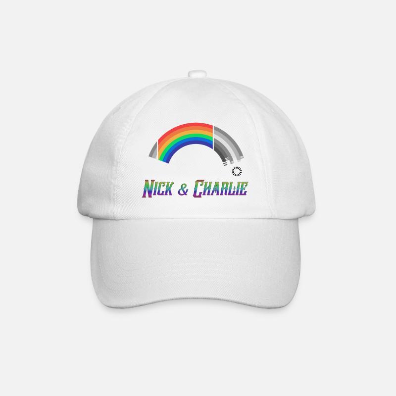 Heartstopper Regenbogen Nick und Charlie LBGTQIA+ - Baseballkappe - Weiß/Weiß