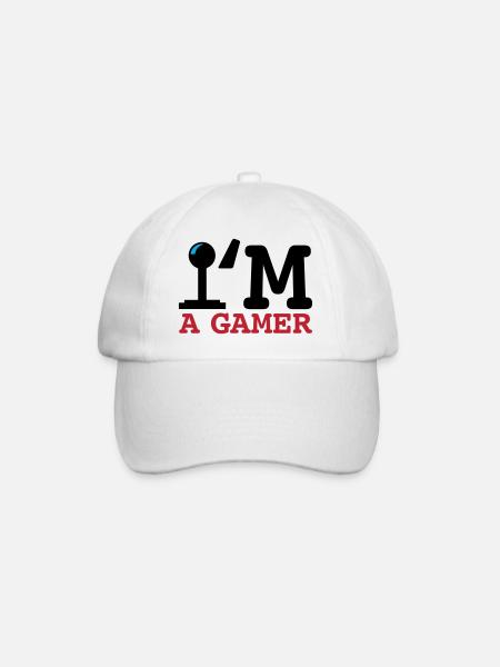 A Gamer Bold Typography - Baseball Cap - white/white