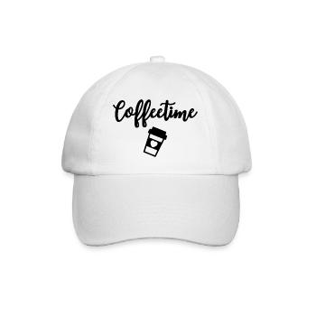 Coffeetime Kaffeetrinker - Baseballkappe - Weiß/Weiß - Vorne