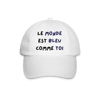 Le monde est bleu comme toi - Casquette classique - blanc/blanc - Devant