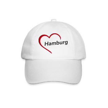 Hambourg avec cœur - Ma ville - J’aime - Casquette classique - blanc/blanc - Devant