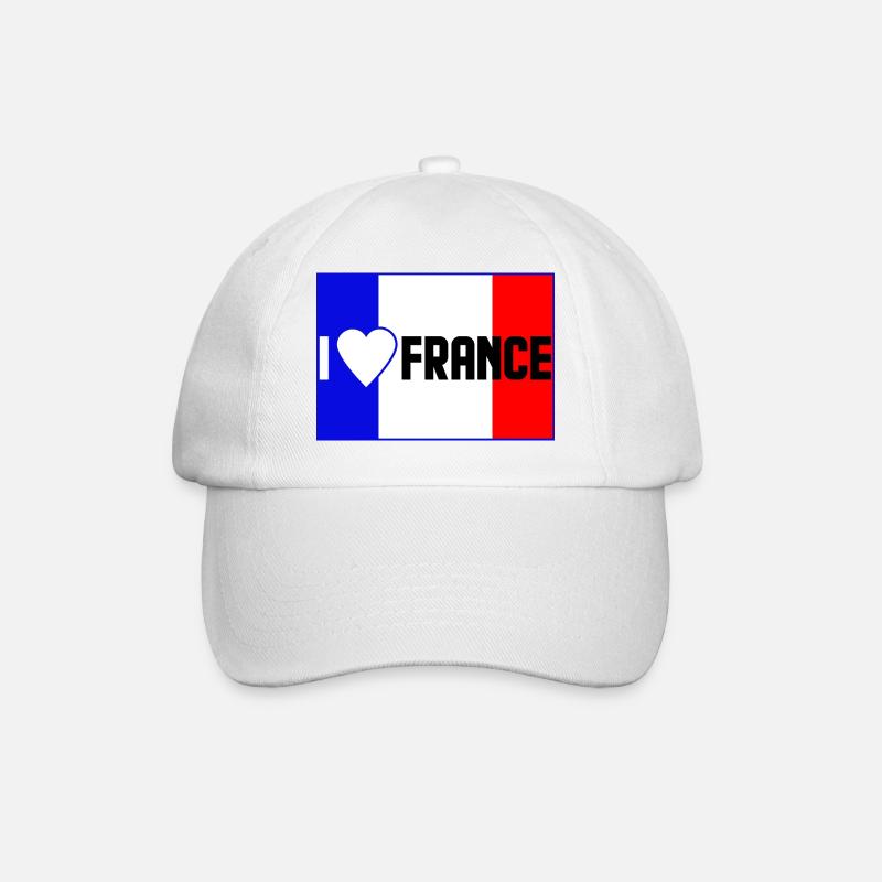 Ich liebe Frankreich - Baseballkappe - Weiß/Weiß
