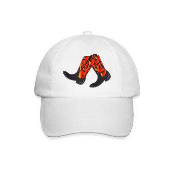 extravagant western boots with flame pattern - Baseball Cap - white/white - Front