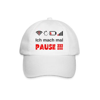 Ich mach mal Pause ! Gamer Nerd Problem Wlan Akku - Baseballkappe - Weiß/Weiß - Vorne