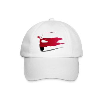 Drawing of a red sports car - Baseball Cap - white/white - Front