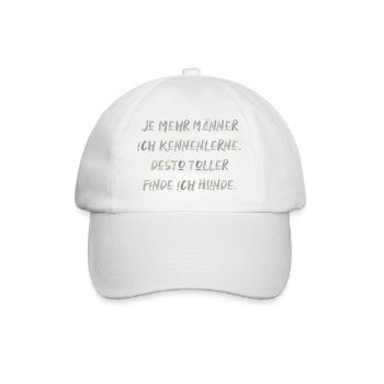 Männer und Hunde lustiger Spruch Haustiere dating - Baseballkappe - Weiß/Weiß - Vorne