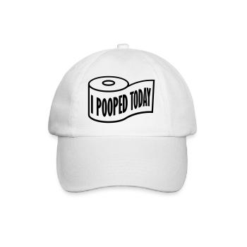 I pooped today Zitat - Baseballkappe - Weiß/Weiß - Vorne