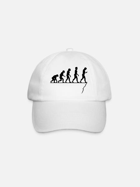 Evolution der Menschheit - Baseballkappe - Weiß/Weiß