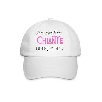 je suis pas toujours chiante parfois je me repose - Casquette classique - blanc/blanc - Devant