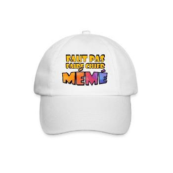 Faut pas faire chier Mémé - Casquette classique - blanc/blanc - Devant