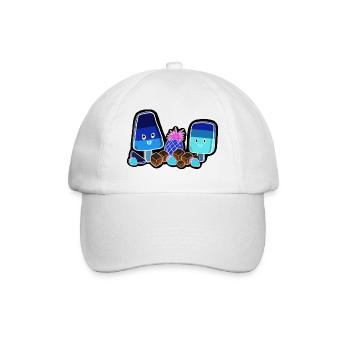 Kawaii-Eis am Stiel in Neon - Baseballkappe - Weiß/Weiß - Vorne