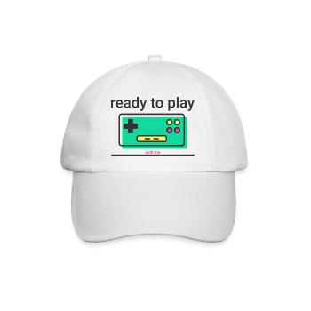 ready to play: retro Game Controller mit Statement - Baseballkappe - Weiß/Weiß - Vorne