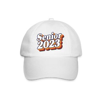 Cadeau de fête de remise des diplômes rétro de la classe senior de 2023 - Casquette classique - blanc/blanc - Devant