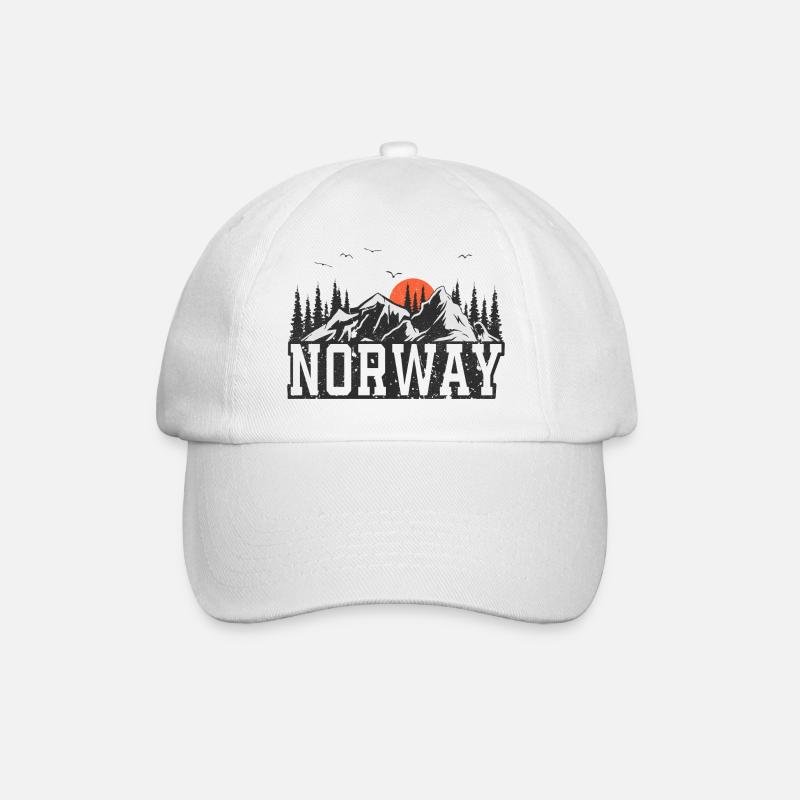 Norwegen - Baseballkappe - Weiß/Weiß