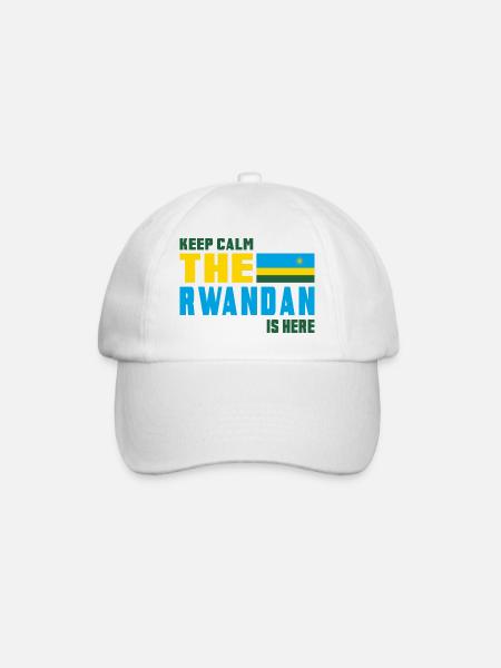 Keep calm Rwanda flag design - Baseball Cap - white/white