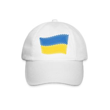 Ukraine Flagge Skizze (Blau - Gelb) - Baseballkappe - Weiß/Weiß - Vorne