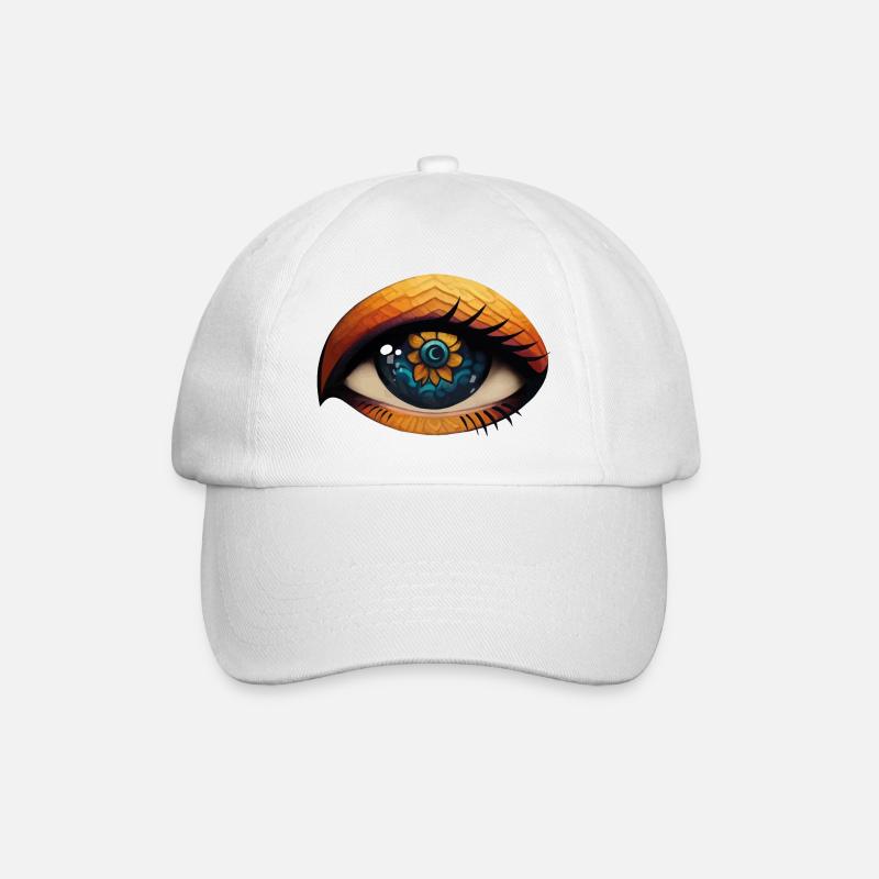 Flower Eye - Baseballkappe - Weiß/Weiß