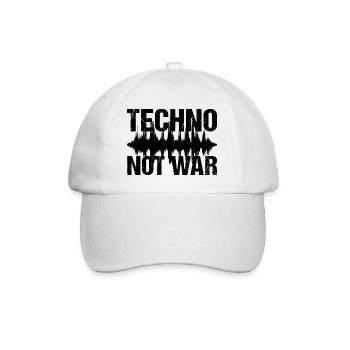 Techno Not War Peace Music Techno - Baseball Cap - white/white - Front