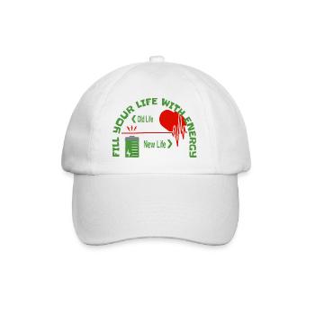 Fill your life with energy - Baseball Cap - white/white - Front