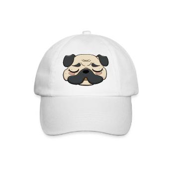 Sleeping Pug Dog Funny Dog Owners - Baseball Cap - white/white - Front