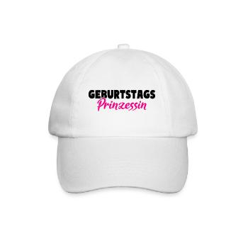 Geburtstags Prinzessin - Baseballkappe - Weiß/Weiß - Vorne