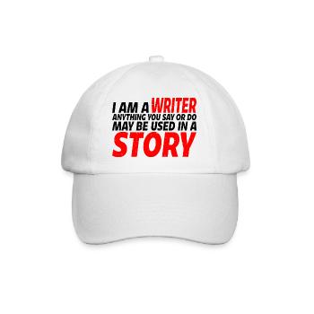 Tout ce que vous dites ou faites peut être utilisé dans une histoire 26 - Casquette classique - blanc/blanc - Devant