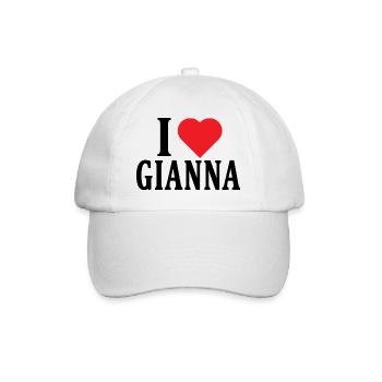 T-Shirt Ich liebe Gianna T-Shirt Geschenkidee - Baseballkappe - Weiß/Weiß - Vorne