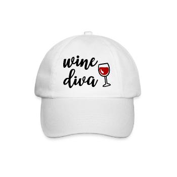 Wine Diva Women Wine Lovers - Baseball Cap - white/white - Front