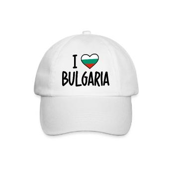 i love bulgaria - Baseballkappe - Weiß/Weiß - Vorne