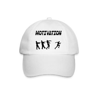 motivation sport running humor zombie - Baseball Cap - white/white - Front