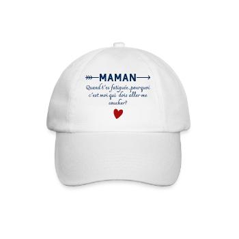 maman questions bébé humour - Casquette classique - blanc/blanc - Devant