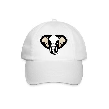 Kleiner Elefant Cartoon niedlich Abenteuer 15 - Baseballkappe - Weiß/Weiß - Vorne
