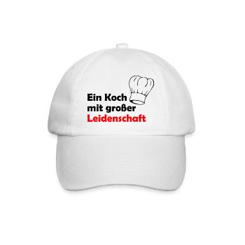 Koch mit Leidenschaft - Bringst du das Zeug mit - Baseballkappe - Weiß/Weiß - Vorne