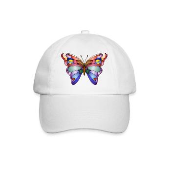 Bunter Schmetterling - Baseballkappe - Weiß/Weiß - Vorne