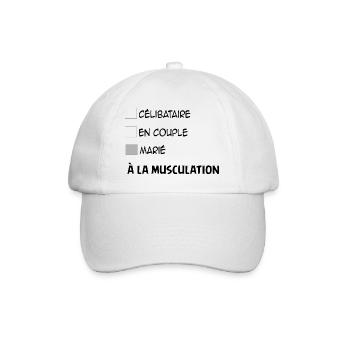 Célibataire en couple marié à la musculation - Casquette classique - blanc/blanc - Devant