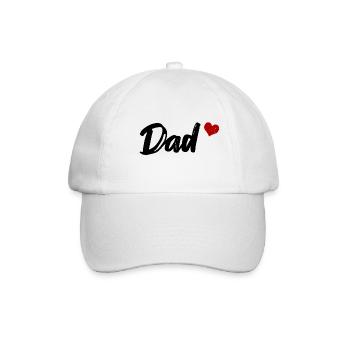 Dad Herz Papa Vater - Baseballkappe - Weiß/Weiß - Vorne