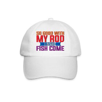 Si bon avec ma canne, je fais venir le poisson 2 - Casquette classique - blanc/blanc - Devant