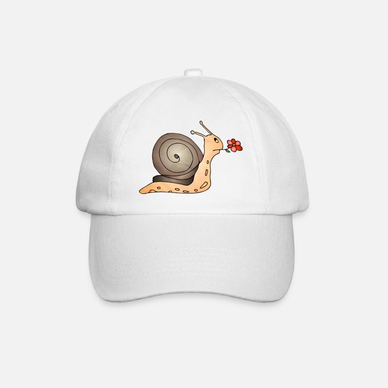 Schnecke - Baseballkappe - Weiß/Weiß