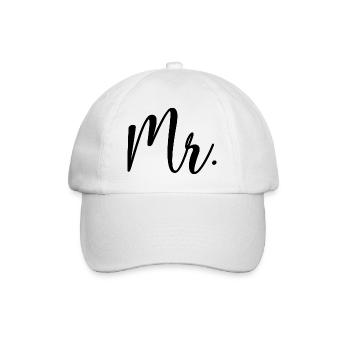 Mr. Matching Couple Engagement Wedding Honeymoon - Baseball Cap - white/white - Front